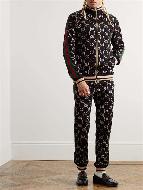 gucci sportswear black and gold|men's Gucci sweatsuit.